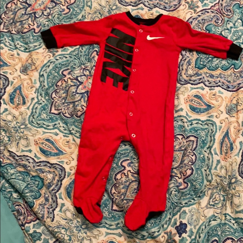 Nike red long sleeve bodysuit sleepwear